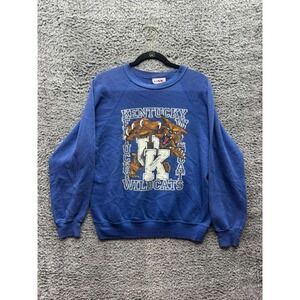 Vintage 90s Bassett-Walker Kentucky Wildcats Pullover Sweatshirt Blue Men Size L